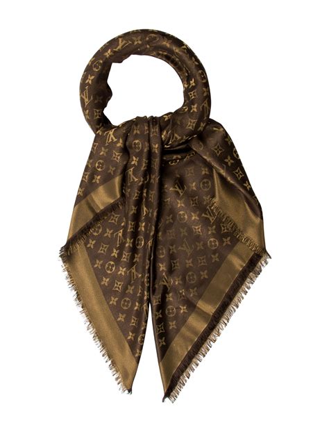 louis vuitton lv monogram shawl scarf gold shine|louis Vuitton Monogram shawl.